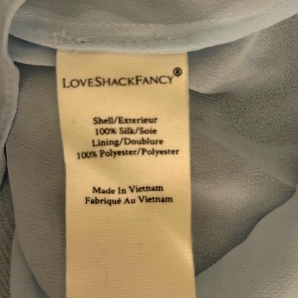 LoveShackFancy Silk Popover Dress In Sapphire Berry - Picture 5 of 5